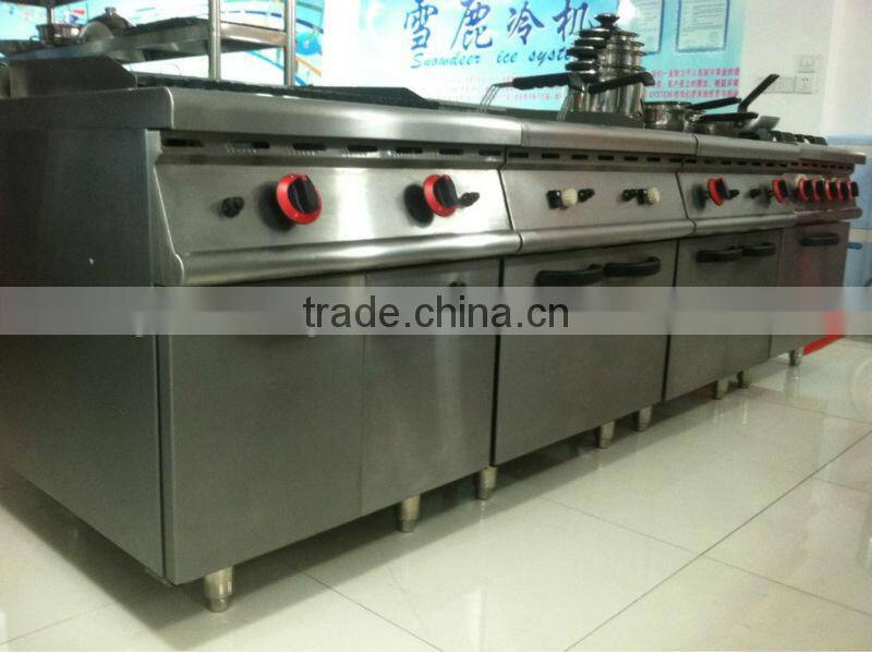 Factory price gas commercial pasta cooker with cabinet for resturant and hotel