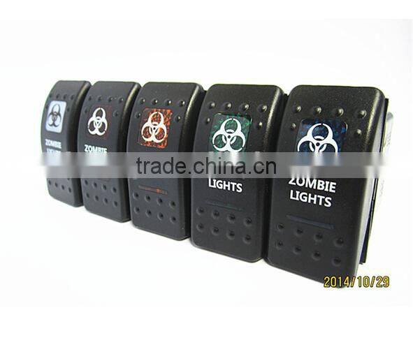 Rocker Switches with ZOMBIE LIGHTS White
