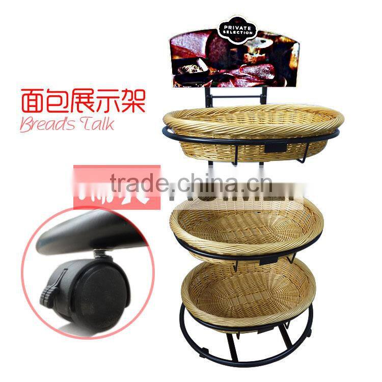 Store metal bread display rack