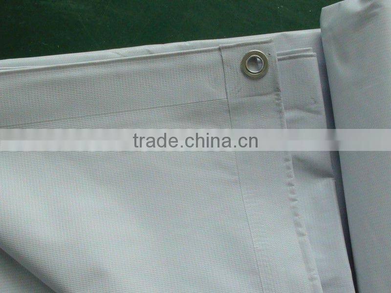200D*300D/18*12 White Fireproof PVC Laminated Fabric For Japan Market