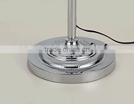 Flower pattern artistic glass floor lamp with white color flower fabric lampshade