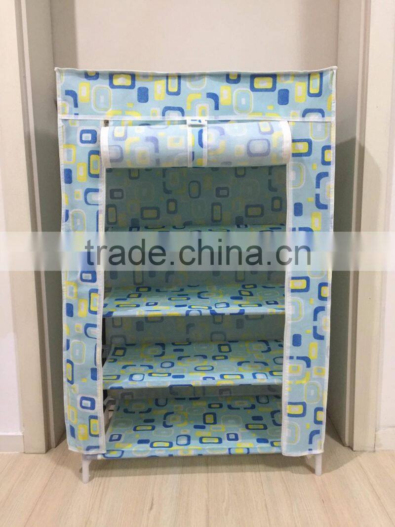 Shoes Storage Rack 4 Tiers Metal Shoes Shelf Organizer Holder Fabric Stand Closet