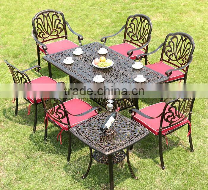 Rectangle Table and Chair Furniture Set Aluminum Outdoor Patio Furniture