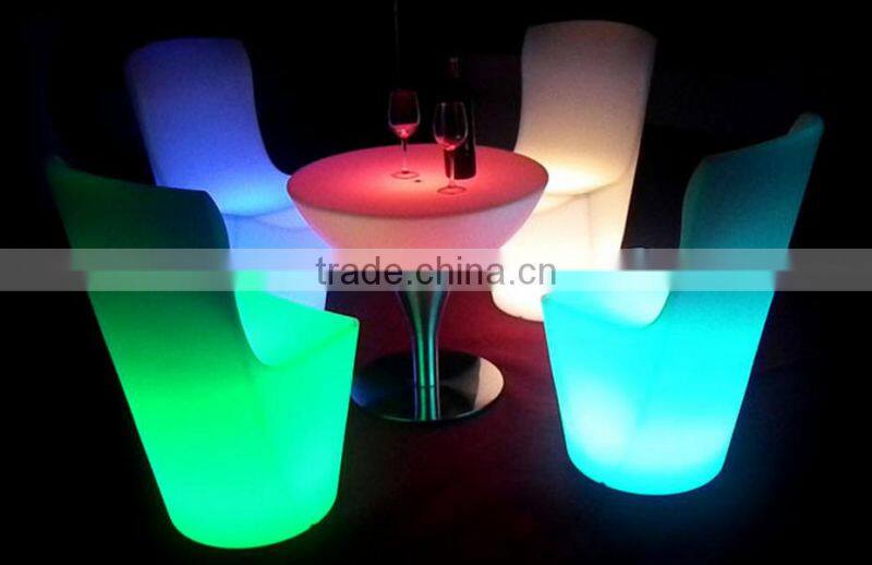 2017 Sigma new design 16 colors change led light nativity PE plastic cheap coffee table set