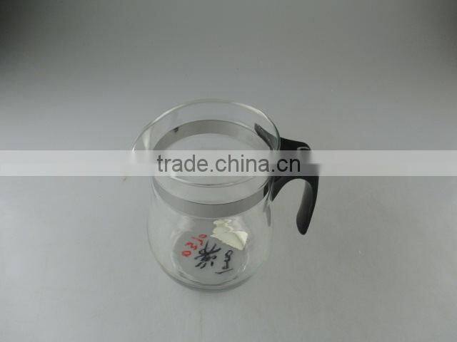 Stocklot transparent glass bottle with plastic handle for coffee use