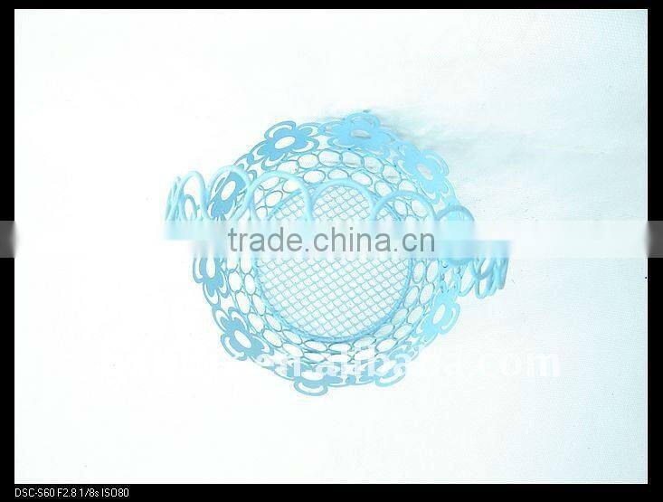 Blue round wire storage metal hanging baskets