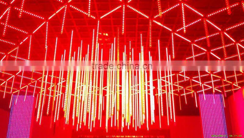 Madrix compatible dmx 3d tube 3d kinetic ceiling lights,8pixels dmx 3d tube for club, dj bar