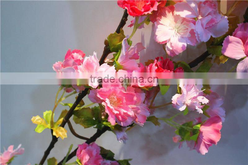 Home garden decorative 110cm Height artificial plant white cream pink green Cherry Blossom leaf Branches EYHZ12 03F15