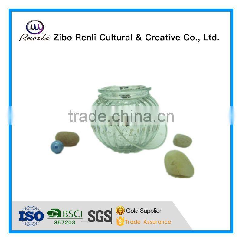 Elegant Electroplated Silver Hanging Glass Candle Holder for Gardon