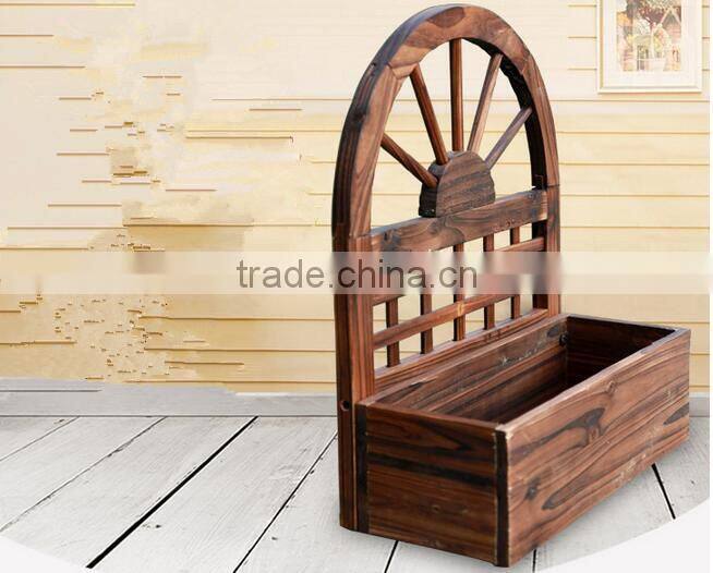 Outdoor wood Garden flower pot shelf