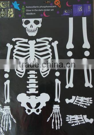 Skeleton Peel and Stick Glow in Dark Wall Sticker