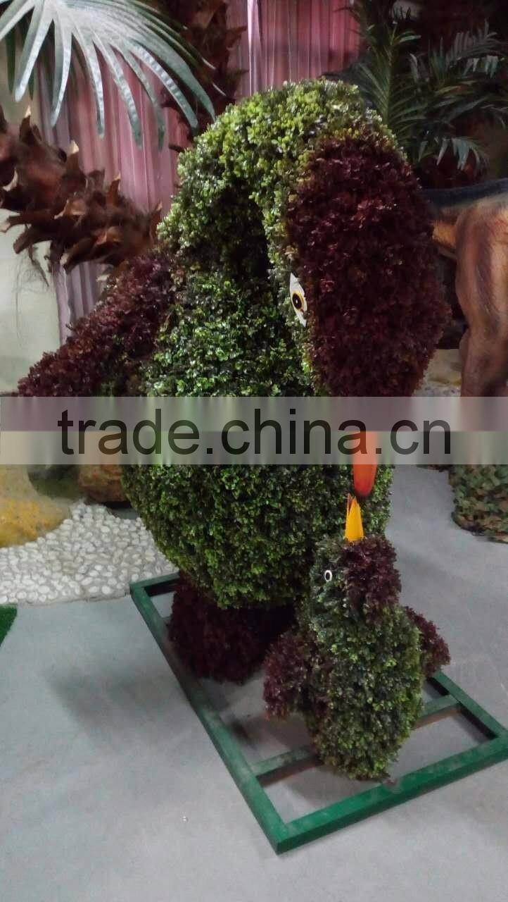 Factory handmade fake animal shape grass plant elephant green plant for garden ornaments