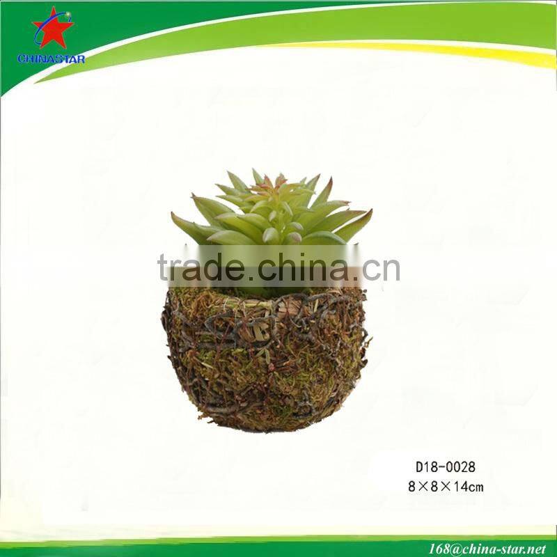 artificial succulent plants with rattan pot