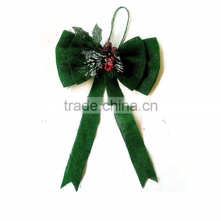 China factory supply crafts decorations christmas tartan bow/christmas ribbon bow for christmas market