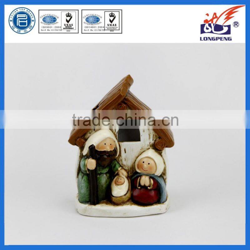 Ceramic Light Up Holy Family Religious Baptism Favors