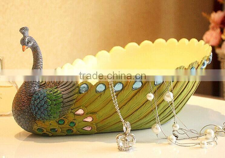 Polyresin Home Decorative Peacock, resin sculpture