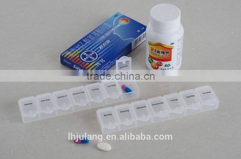 Wholesale 7day plastic pill box/plastic 7 days pill box