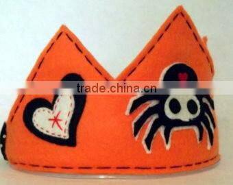 2017 new hot wholesale China high quality product handmade fabric party supply headband kid design felt pageant Halloween crown