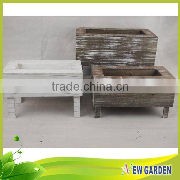 Decorative Garden Large Natural Wooden Flower Pot Bench