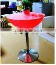 lighting round bar table with stainless steel base
