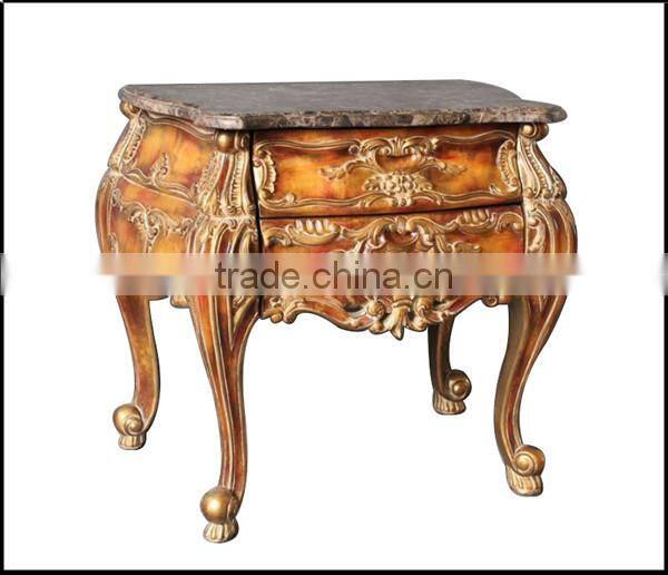 ME-0423-01 Leading antique furniture night table with marble
