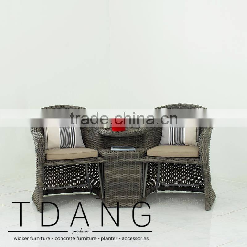 Cheap Antique Wicker Love Seat with Ottoman - New design Wicker Love Seat bench