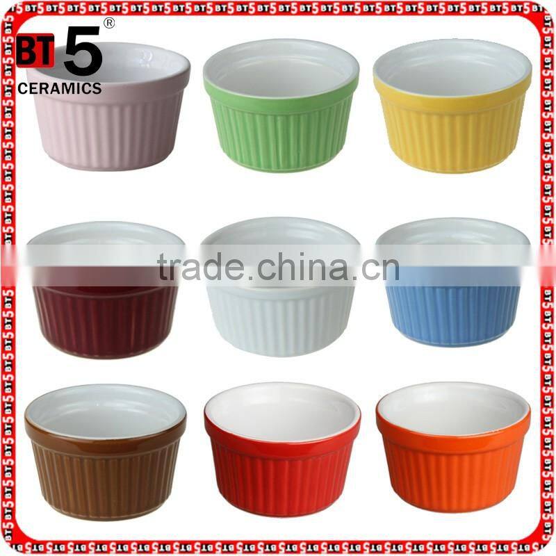 9cm ceramic souffle ramekin dish