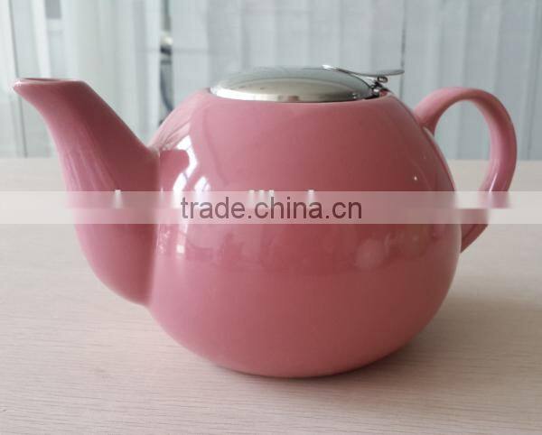 BTHJC-2 Creative Home 42oz Ceramic Teapot with S/S Lid & Infuser