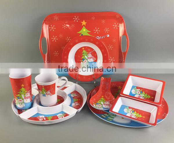 Full design Xmas decoration items, Christmas houseware melamine wholesale for party