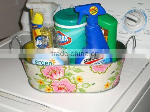 Metal oval bucket/ towel tub