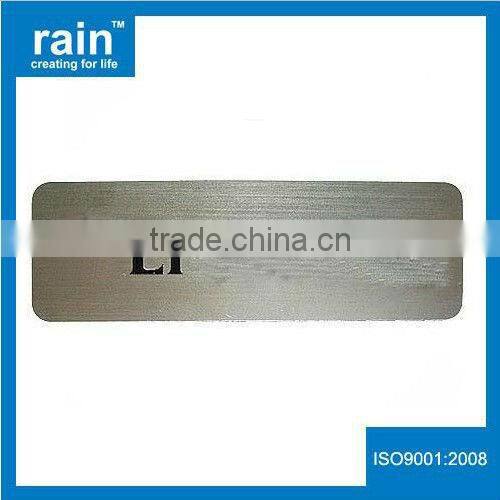 metal brand name plate
