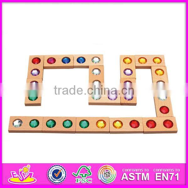 2015 New kids wooden domino toy,cheap educational children wooden domino toy,high quality baby wooden domino game toy W15A006
