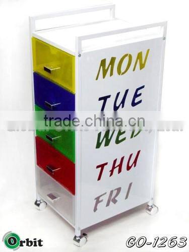 5-tier Colorful storage K/D drawer cart