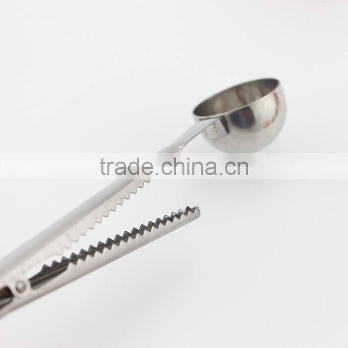 High Quality Stainless Steel Coffee Scoop Tea Scoop With Bag Clip Kitchen Tool Measuring Spoon