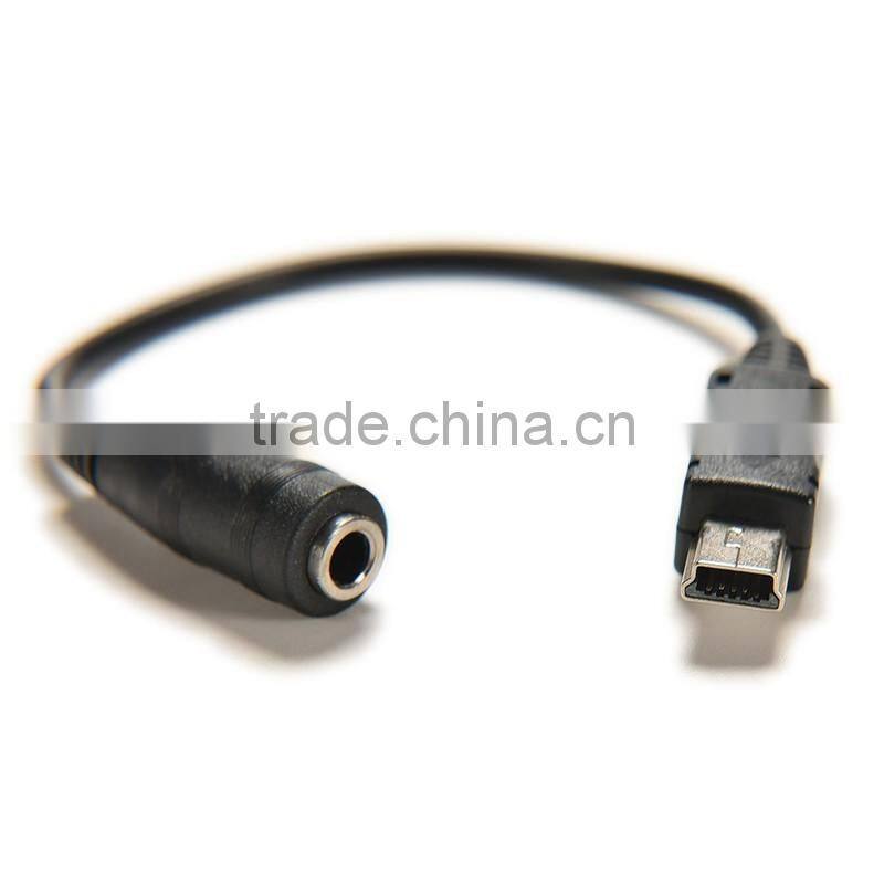 Mini USB Male to DC 3.5 3.5mm Jack Female Audio Cable Cord for Active Clip Mic Microphone Adapter