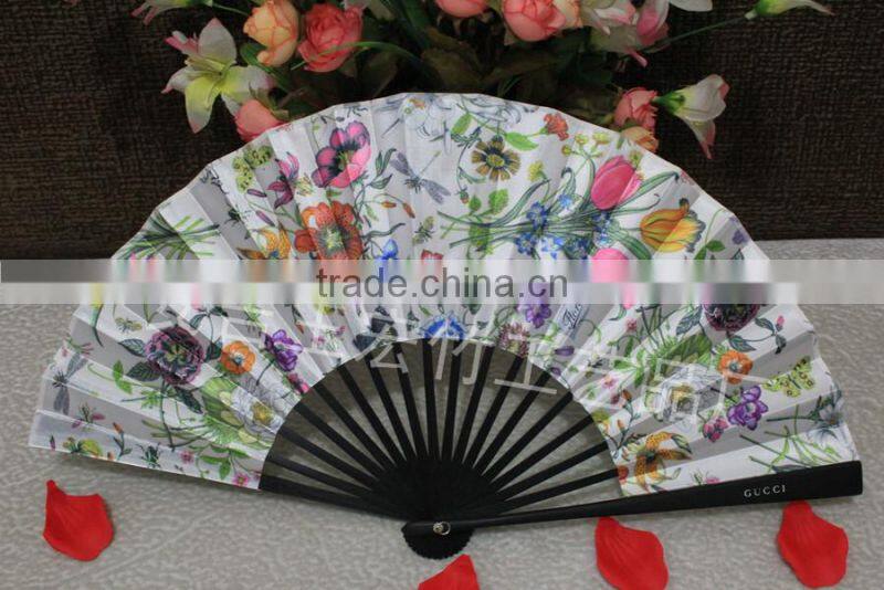 Advertising bamboo fabric fan