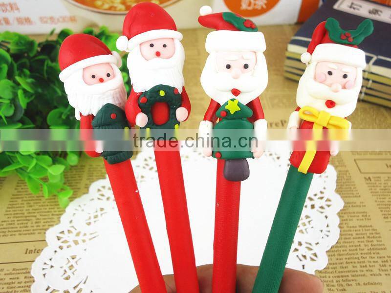 New Design Christmas Polymer Clay Pen Wholesale Can Custom Logo Promotional Ballpoint Pen Cheap Polymer Clay Pen Christmas Gifts