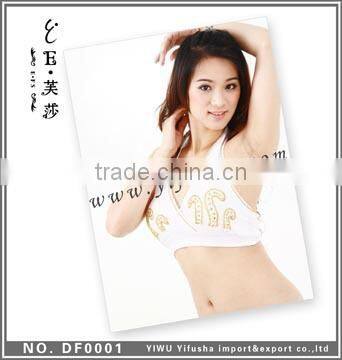 Trendy Yellow GOld Short Sleeve 100% Cotton Dance Trainin g Wear tops
