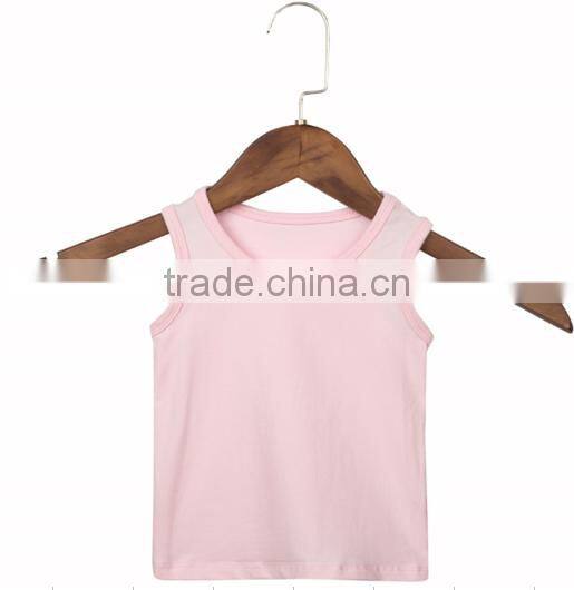 Wholesale cheap baby clothing 100% cotton baby girl vest children summer simple solid color waistcoat