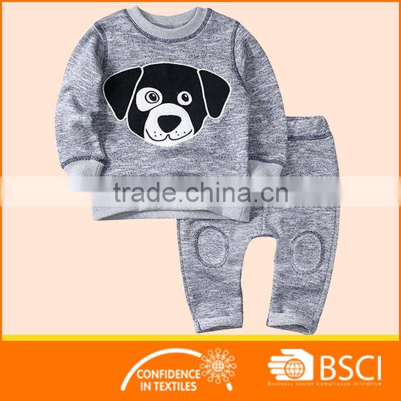 Babies Casual Clothing Winter Colored Melange French Terry 2 Pcs Jogging Sets