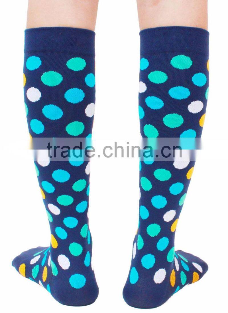 Compression Socks with polka dots made of nylon and spandex