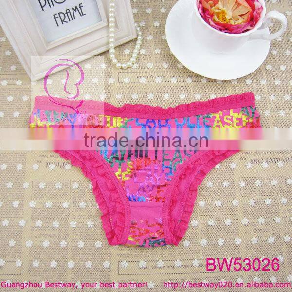 Sex picture of sexy woman like fashion flash cotton panties with lace in apparels