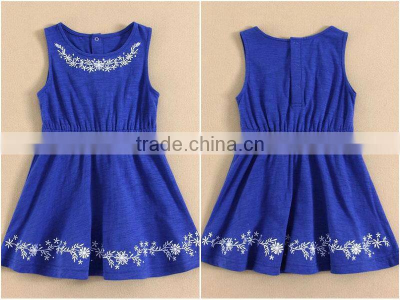 2015 Summer New Arrival in Stock Young Children Dress 100% Cotton Baby Girls Dresses