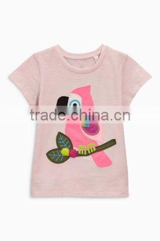 Short sleeves Knitting cotton summer tops for baby girls Designer western tops Images of baby casual tops