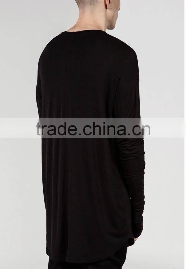 2016 summer Long sleeve t shirt Extended t shirt Sport Hip hop Oversized t shirt Streetwear Loose tee shirt