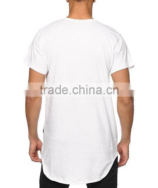 Loose Fit Basic Drop Tail Long T-Shirt custom made for Men 100% Cotton High Quality longline Tees wholesale