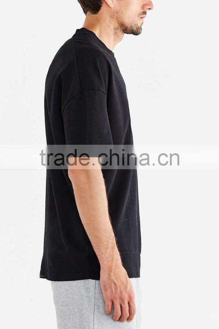 Sports short sleeve black blank sweatshirt for men