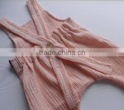 Hot Sale!! Muslin Newborn Baby Bodysuit Unisex Baby Jumpsuit Peach Adjustable Straps Rompers