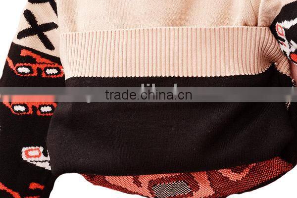 Fashion Glasses Child Jacquard Sweater Knitting Patterns Children Pullover