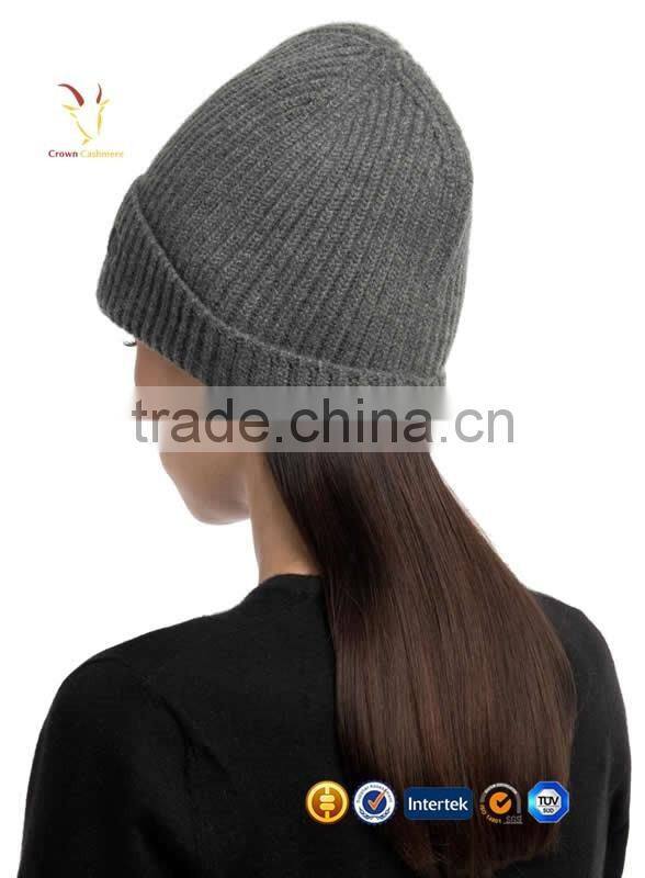 2016 Women Winter Grey Cashmere Hat Cashmere Wool Beanie Cap